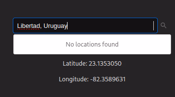 Screenshot of Vue OSM Autocomplete project